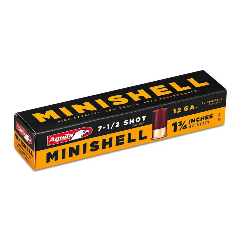 Aguila MiniShells 12 Gauge Ammunition 20 Rounds 1-3/4″ Shell #7.5 Lead Shot 5/8oz 1175 fps