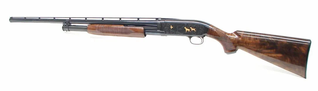 Browning 12 28 gauge shotgun. High Grade Limited Edition model with engraved and Gold inlaid receiver and fancy wood with box. M (S4939)