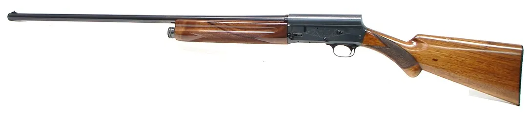 Browning A-5 16 gauge shotgun. Belgian made autoloader in popular 16 gauge, with 29 1/2″ full choke barrel. The metal has been r (S4594)