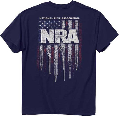 Buck Wear T-shirt Nra "gun - Stripes" Navy Medium