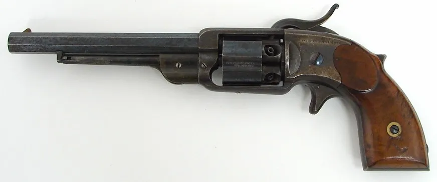 C.R. Alsop Navy .36 caliber revolver with 5 1/2 barrel, fluted cylinder, 98% original varnish on grips, beautiful blue and brig (ah2348)