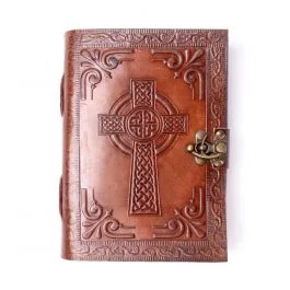 Celtic Cross Leather Journal with Latch
