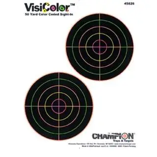 Champion Targets 45826 VisiColor Double Bullseye Bullseye Hanging Paper Target 8.50" x 11" 10 Per Pack