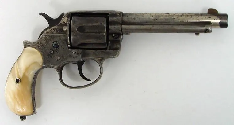 Colt 1878 DA revolver with pearl grips Texas shipped with factory letter. This gun was shipped to J.C. Petmecky of Austin Texas (c5557)