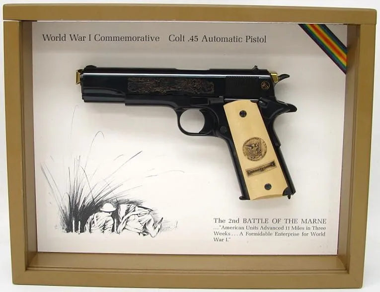 Colt WWI Commemorative 4 Gun Set Matched set of cased WWI Colt commemoratives, all number 6702. (com724)