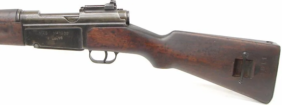 French 1936 MAS 7.5mm French caliber rifle. 1940 cartouche in stock. All matching numbers including bayonet, except for the bolt (r8889)
