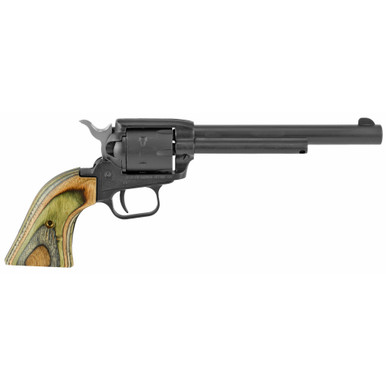Heritage Rough Rider Revolver - Satin Black | .22 LR / .22 WMR | 6.5" Barrel | 6rd | Camo Laminate Wood Grips