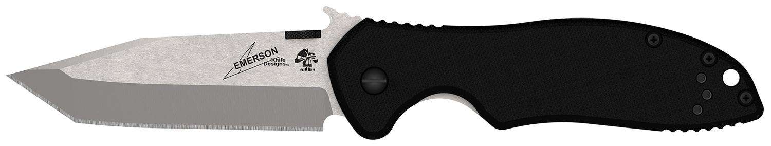Kershaw 6034T CQC 7K 3.25" American Tanto Plain Stonewashed 8Cr14MoV Stainless Steel G10 Black/Bead Blasted Steel Handle Folding