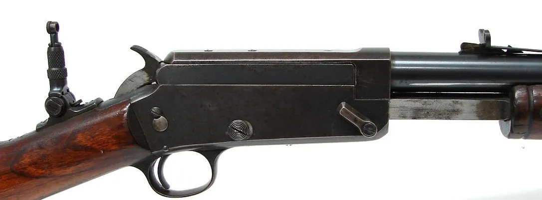 Marlin 27S .25 rim fire caliber takedown rifle with tang sight. Excellent bore, near excellent stock. Very good plus overall co (r7688)