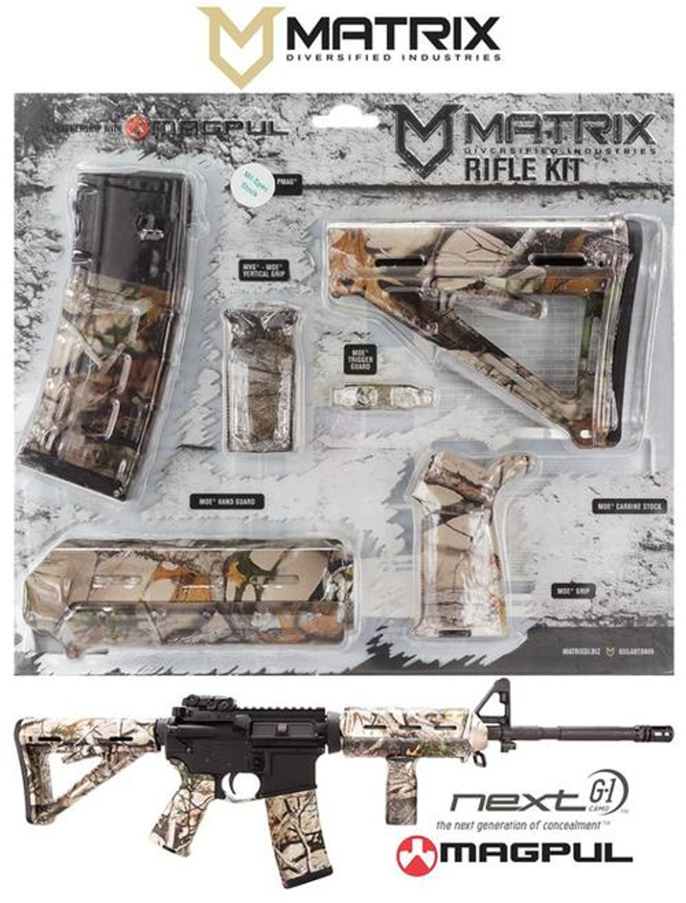Matrix Diversified MAGMIL Next G-1 Vista Camo Magpul MOE Kit, Poly, AR-15
