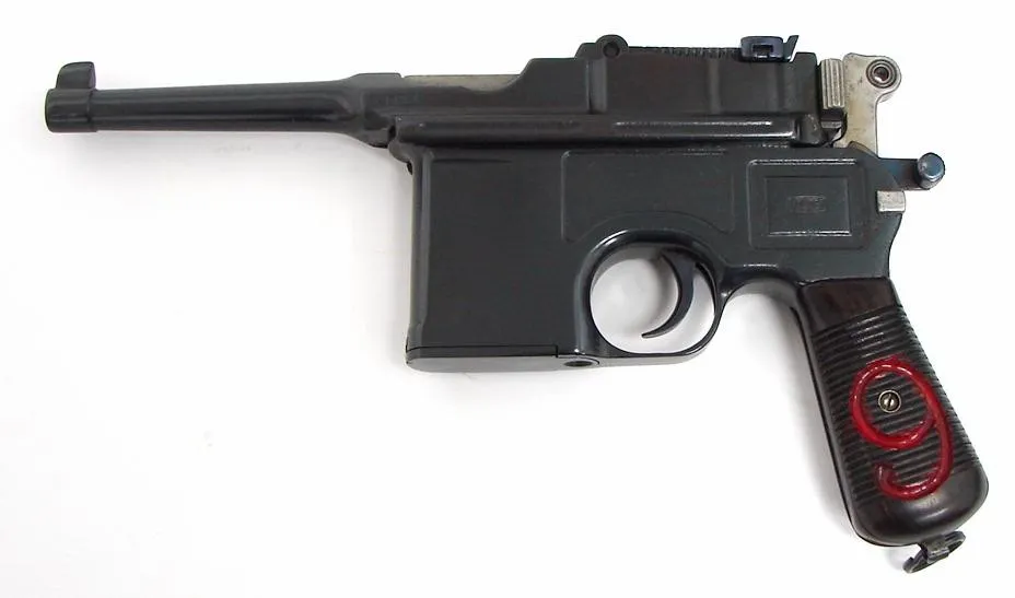 Mauser Bolo 9mm caliber pistol. Red Nine bolo. Excellent bore. Grips are recently made replacements. Gun has been refinished and (pr14629)
