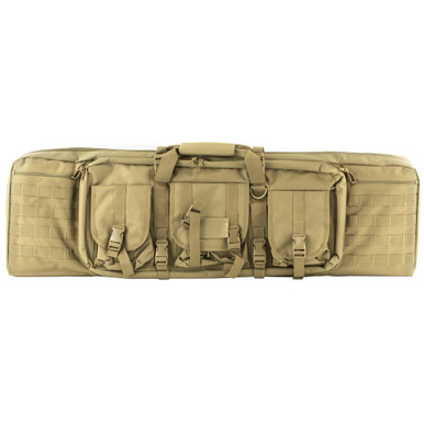 NcSTAR Double Carbine Case | 42" Rifle Case | Nylon | Tan | Exterior PALS Webbing | Interior Padded with Thick Foam | Accommodates two Rifles | CVDC2946T-42