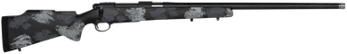 Nosler 45248 M48 Long-Range Carbon 26 Nosler 3+1 26" Carbon Fiber Wrapped Barrel, Sniper Gray Cerakote Metal Finish, Elite Midnight Camo Manners MCS-T Elite Tac Stock