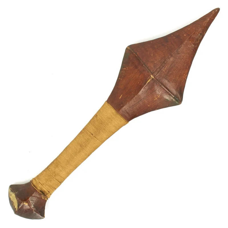 Original Antique South Sea Samoan War Club – USMC Inscribed and Dated 1943