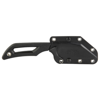 Outdoor Edge Pivot | Fixed Blade Knife | Plain Edge | Wharncliff | 2.6" Blade | 8Cr13Mov Stainless Steel | Stonewashed Finish | Black | PKWC-2C