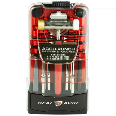 Real Avid Punch Set | Accu-Punch Hammer & Punch Set | Includes Brass/ Nylon Hammer | Steel Punch Sizes 5/64" | 1/8" | 5/32" | 3/16" | 7/32" | 1/16" | 3/32" | 9/64" | 5/16" | 1/4" | 9/32" | AVHPS