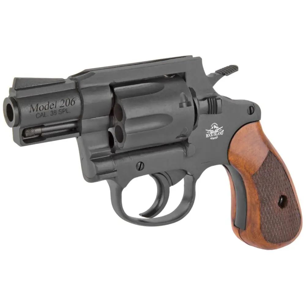 Rock Island 51283 Revolver M206 *CA Compliant* Single/Double 38 Special 2" 6 rd Wood Grip Black Parkerized