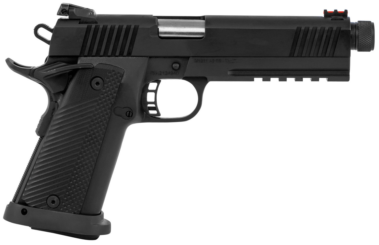 Rock Island Armory 1911 Tac Ultra 10mm, 5.5″ Threaded Barrel, Fiber Optic, Black, 16rd
