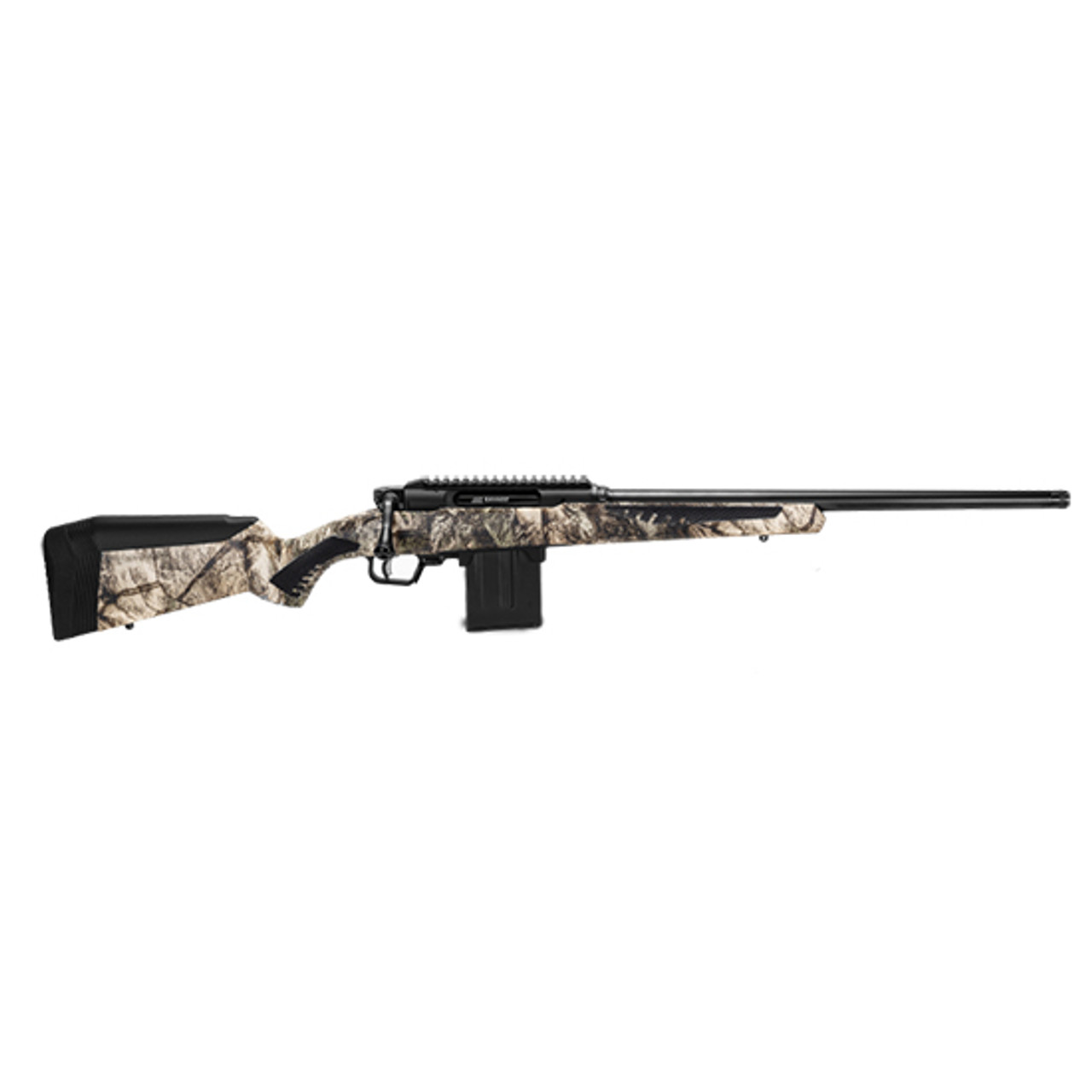 Savage Impulse Predator, Straight Pull 243 Win, 20″ Barrel, Threaded, Black Mossy Oak Terra Gila Camo AccuStock, Right Hand, AccuTrigger, 10rd