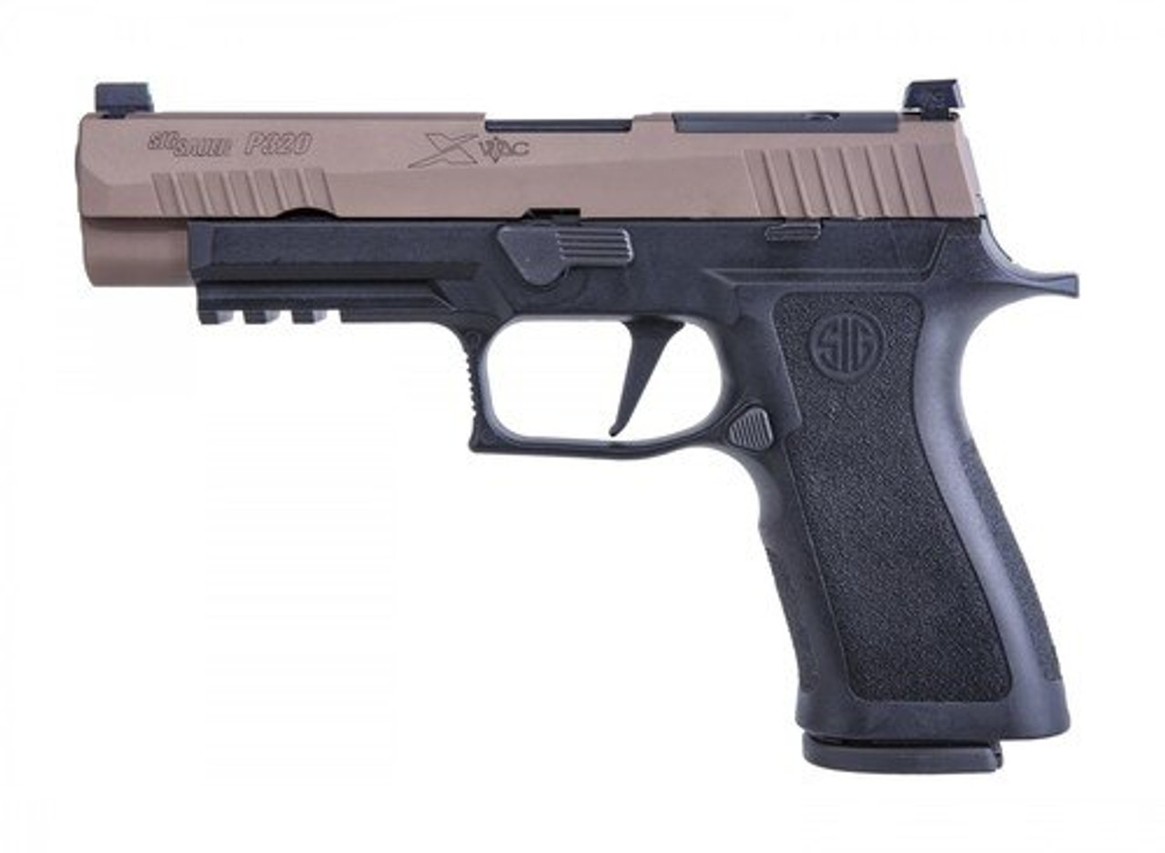 Sig P320, X-VTAC, Striker Fired, Full Size, 9mm, 4.7″, Polymer, Black Frame, Coyote Slide, VTAC Day/Night Sights, 3 Mags, Modular X Grip, Optic Ready, 17Rd