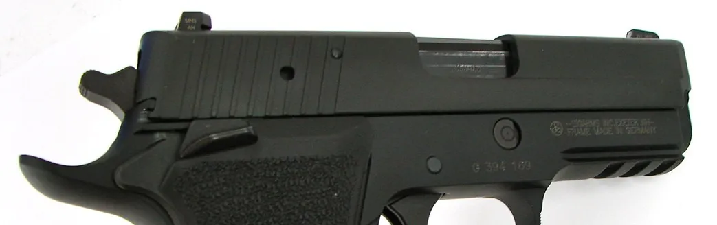 Sig Sauer P220 .45 ACP caliber pistol. Like new with box and night sights. Single action only. (PR14129)