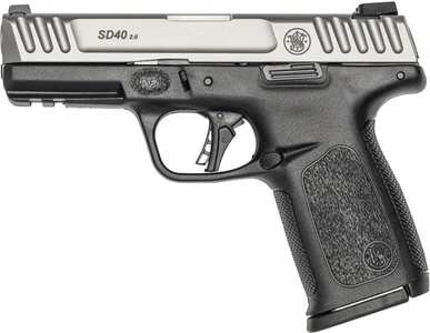 Smith & Wesson 13936 SD40 2.0 Compact Frame 40 S&W 14+1 4″ Stainless Steel Barrel, Satin Serrated Stainless Steel Slide, Black Polymer Frame w/Picatinny Rail, Textured Grip