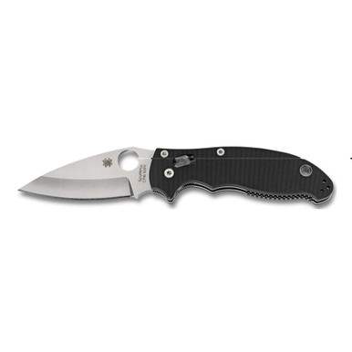 Spyderco Manix 2 | Folding Knife | 3.375" Blade | Clip Point | Plain Edge | CPM-S30V Finish | Black G10 Frame | Circle Thumb Hole/Pocket Clip | C101GP2