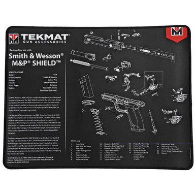 TekMat S&W M&P SHIELD Ultra Premium Gun Cleaning Mat | 15"x20" | Includes Small Microfiber TekTowel | Packed In Tube | TEK-R20-SW-MP-SHIELD