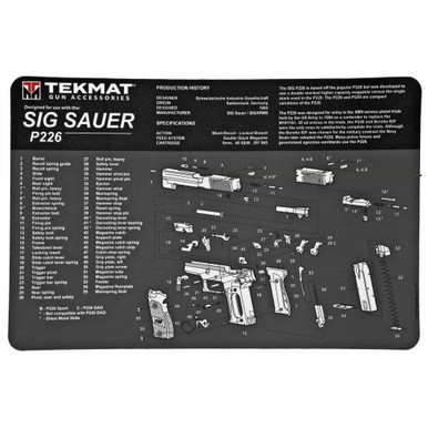 TekMat Sig P226 Pistol Mat | 11"x17" | Black | Includes Small Microfiber TekTowel | Packed In Tube | TEK-R17-SIGP226