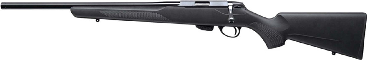 Tikka T1x .22 LR, 20″ Threaded Cold Hammer Forged Barrel, 1/2×28 Threads, Synthetic Stock, Black, Left Hand, 10rd