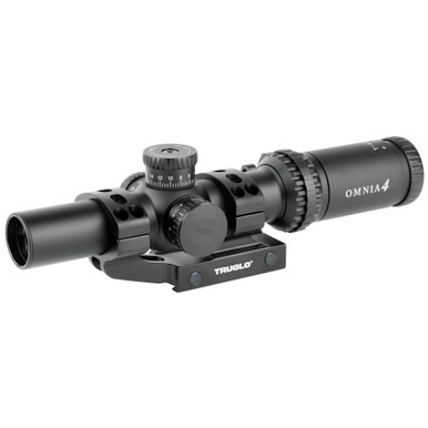 TRUGLO OMNIA Rifle Scope | 1-4X24mm | 300mm Main Tube | Illuminate A.P.T.R. (All Purpose Tacticle Reticle) | APTUS-M1 One Piece Mount | Throw Lever | Black | TG-TG8514TLR