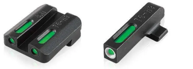 Truglo TG13WA3A Brite-Site TFX Day/Night Sights Walther CCP Tritium/Fiber Optic Green w/White Outline Front Green Rear Black