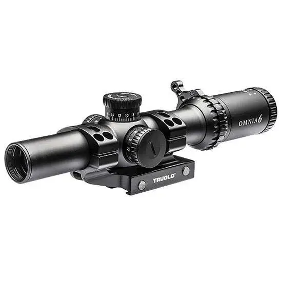 Truglo TG8516TLR Omnia Tactical 1-6x 24mm Obj 107.3-17.2 ft @ 100 yds FOV 30mm Tube Black Hardcoat Anodized Finish Illuminated APTR