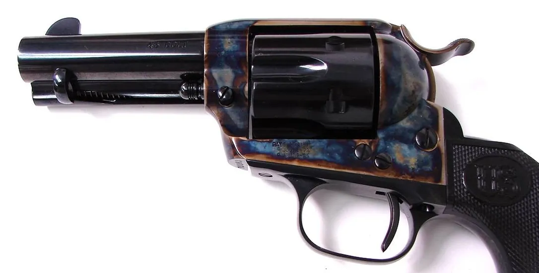 U.S. Firearms Double Eagle .45 Colt caliber revolver with case colored frame and blue barrel. New. (pr14858)