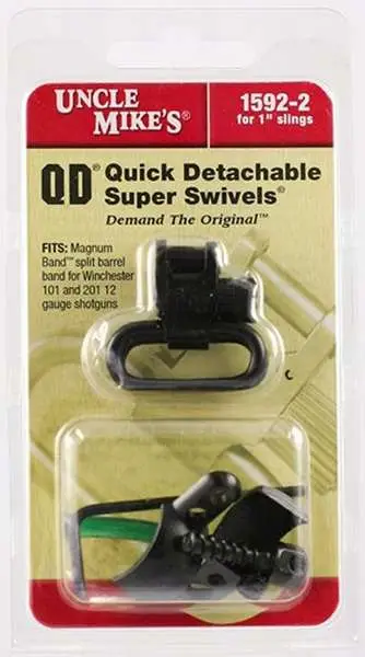 Uncle Mikes 15922 Shotgun Swivels Magnum Band Swivel 1" Over/Under Quick Detach Black Winchester 101/201 12 Ga