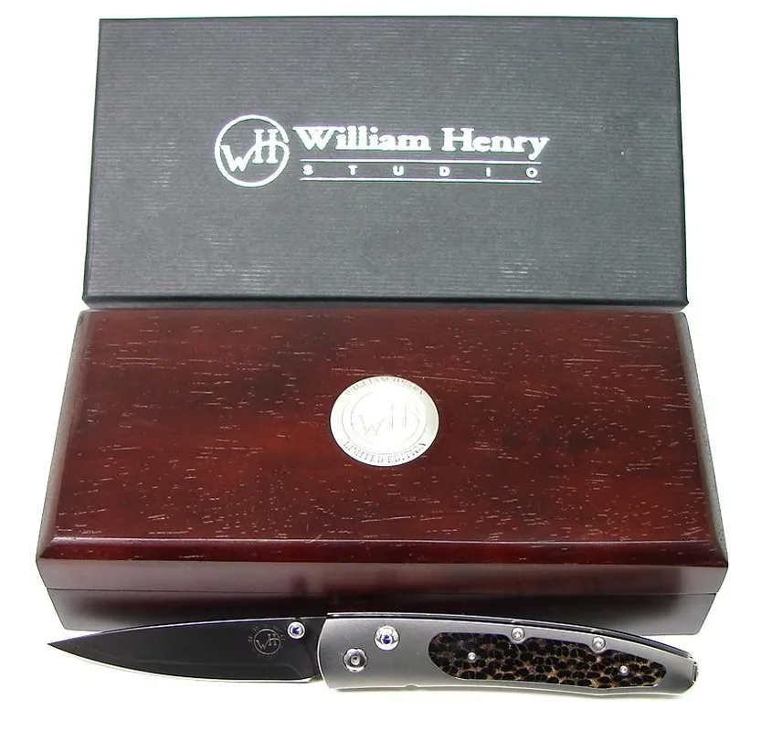William Henry B10 TBPB Lancet No. 30 of 500. This fine folding knife is a work of art. Using designer ZDP-189 and Tungsten DLC c (K871)