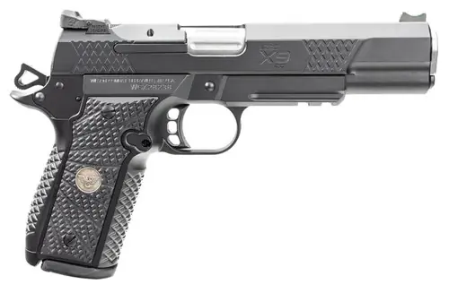 Wilson Combat 2EDCXLPR9 EDC X9 2.0 Compact Frame 9mm Luger 15+1 5″ Steel Barrel, Black Armor-Tuff Serrated Stainless Steel Slide, Aluminum Frame w/Picatinny Rail, Black G10 Starburst Grip UPC 810129406641