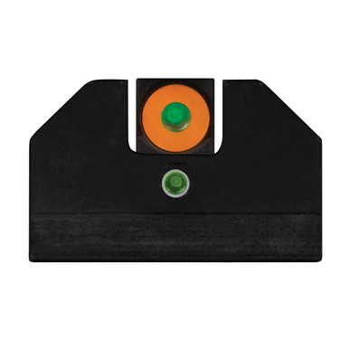 XS Sights F8 Night Sight | Fits Glock Models 17/19/22/23/24/26/27/31/32/33/34/35/36/38/ | Taurus G3c/GX4/New Production G3 | Walther PDP | Green with Orange Outline Front | Green Rear | Tritium Front/Rear | GL-F006P-5